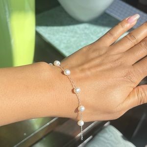 14kt white gold & freshwater pearl necklace